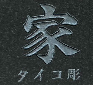 文字彫刻の加工手法